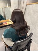 ゆるふわセミロング　オリーブブラウン