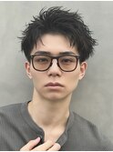 黒上ラフ束感ビジネスショート