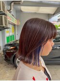 ブルーインナーカラーボブ