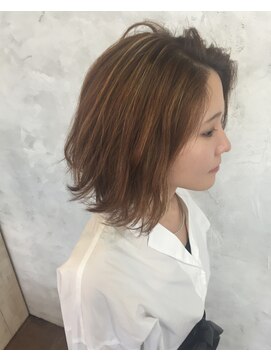 ヘア ラボ ニコ 藤沢店(hair Labo nico...) ハイライト#ワイドバング#くびれミディ#モーブカラー