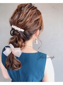 ルーズな編みおろしアレンジ