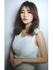 韓国ヘア オルチャン ミディアム レイヤー☆　髪質改善