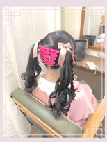ツインテール　レース編み