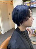 ハンサムショート　ネイビーブルー