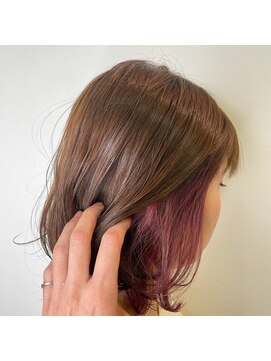 ヘア サークル ジープ 石井店(hair circle geep) ベージュ×ピンクインナーカラー