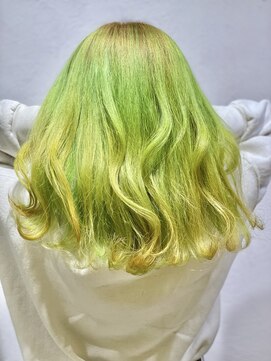 レクタ(recta) グラデーション/ネオンライムグリーン/ルーツカラー