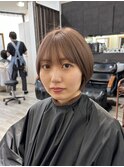 切りっぱなしボブ/美髪/ピンクブラウン[池袋/髪質改善]