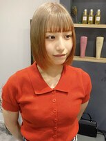 ラミエバイメルト 下北沢(lamie by melt)&nbsp;花田/デザインカラー/オレンジカラー/ボブ/ケアブリーチ/下北沢