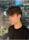 センターパートニュアンスパーマ韓国マッシュメンズ
