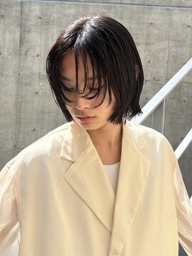 メゾンアクア 表参道(Maison ACQUA) =メンズボブ/ダークアッシュ/ニュアンスパーマ／メンズウルフ