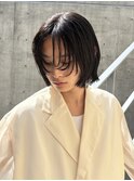 =メンズボブ/ダークアッシュ/ニュアンスパーマ/メンズウルフ