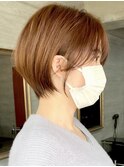 メルティカラー脱白髪染め似合わせカットショートボブ30代40代