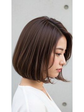 クリー(cree) 20代30代40代大人丸みショートボブ×前髪あり【髪質改善】