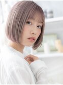 小顔ミルクティーピンク切りっぱなしボブディA2上尾10代20代30代