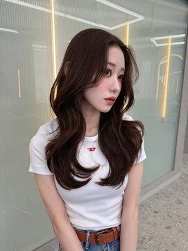 ボタン ハカタ(VOTAN hakata) 【柿本真優】センターパート/前髪なし/ブラウンカラー