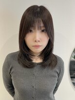 ラミエバイメルト 下北沢(lamie by melt) ミディアムレイヤー グレージュ 顔周りカット ハッシュカット
