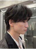 センターパートウルフショートネープ襟足あり