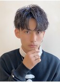 波巻きツイストスパイラルパーマツーブロック刈り上げ