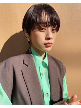 ノク(nok) マッシュショート_オリーブベージュレイヤーカットウェットヘア