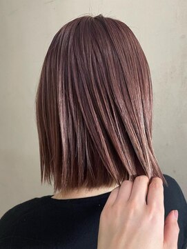 レガーミ(Legami) 切りっぱなしボブ ピンクベージュ ブリーチ必須