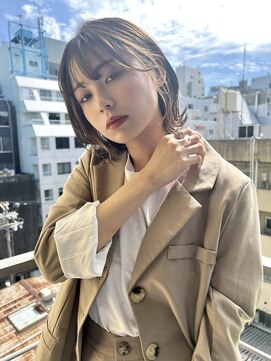 ロンド ストラーダ 心斎橋(Lond strada) 韓国前髪顔周りロング×インナーグレージュ[心斎橋/髪質改善]