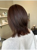 大人可愛い/くびれ外ハネミディ/ショコラブラウン