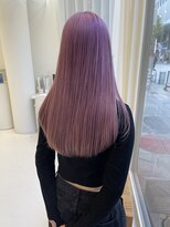 ハイブ 金沢(Hive)&nbsp;ハイトーンブリーチラベンダーピンクツヤカラーロング髪質改善