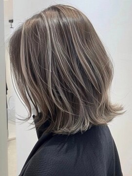 ネックス 表参道本店(nex) デザインカラーレイヤーカットウェットヘアオリーブベージュ白髪