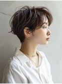 ☆ダークパープルナチュラルショートミルクブラウン髪質改善ボブ