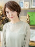 斜めバングナチュラル丸みマッシュショートc6浦和20代30代40代