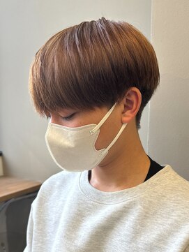 エルマーク 堺東(L-MARK) マッシュナチュラルカラーマッシュメンズヘアカラーツーブロック