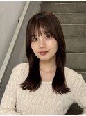 レイヤー/セミロングボブ髪質改善縮毛矯正白髪ぼかしショート