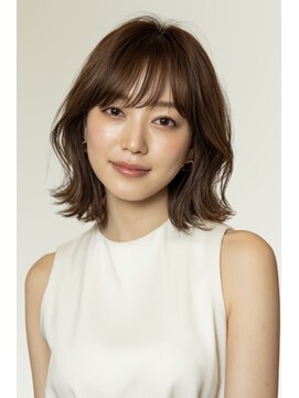 レリーノーブル 西宮北口(RelyNoble) 大人可愛いミディアム×美肌カラー[西宮北口/白髪ぼかし]