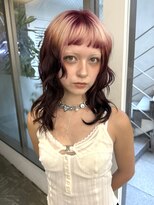 レコ 渋谷(LECO)&nbsp;顔まわりカットレイヤーウルフカットレッドルーツデザインカラー