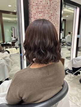 アピッシュ ギンザ(apish ginza) ボブパーマ/コテ巻き風パーマ/ピンクブラウン/伸ばしかけボブ