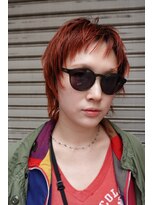 セット(Sete)&nbsp;オレンジカラーのザクザクショートレイヤースタイル