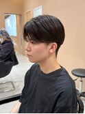 1. マッシュショート/黒髪メンズ/ニュアンスパーマ/黒染め