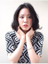 大人カジュアル×ボブパーマ
