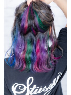 ヘアーメイク ダンス(hair make DANCE) 隠れ#ユニコーンカラー  ベースはダークグレー