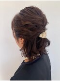 結婚式ハーフアップ