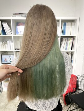 ディーカヘアーセンダイ(Di KA HAIR sendai) インナーカラー/ミルクティ/ベージュ/ミントグリーン