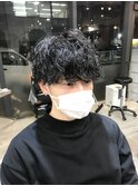マッシュ×波巻きパーマ