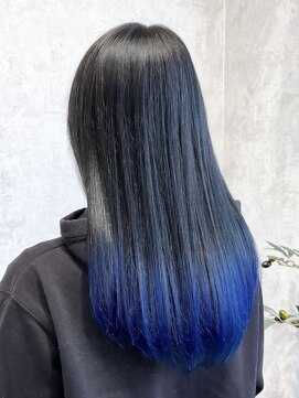 デミヘアー(Demi hair) ブルー×裾カラー