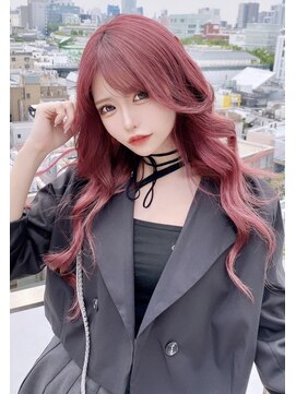 ユーフォリア 池袋東口駅前店(Euphoria) 20代30代ソフトウルフ肩ラインダブルカラーピンクカラー