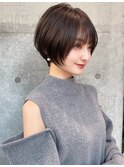 大人美人ショート×ミルクティーベージュ