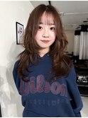 ゆるふわレイヤー/巻き髪スタイル/セミロングウルフ