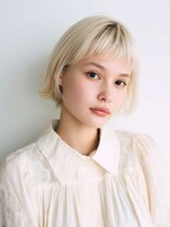 トクテ 高円寺(tokute) くびレイヤーエモージュ前髪モテベージュレイヤーミディ/高円寺