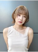 切りっぱなしボブ前髪ありフェイスレイヤー丸顔絶壁K20250822