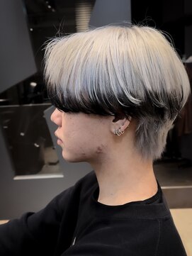 メンズサロン ガウディ 博多店(men's salon Gaudi) エンドカラー×メンズ前下がりマッシュ×カルマパーマ仕上げ