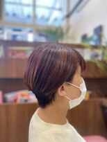 ヘアーメイク ガヤ おゆみ野中央店(Gaya)&nbsp;レッドハイライトショートボブ